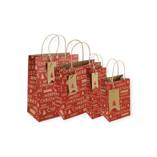 Picture of RED MERRY CHRISTMAS GIFT BAGS